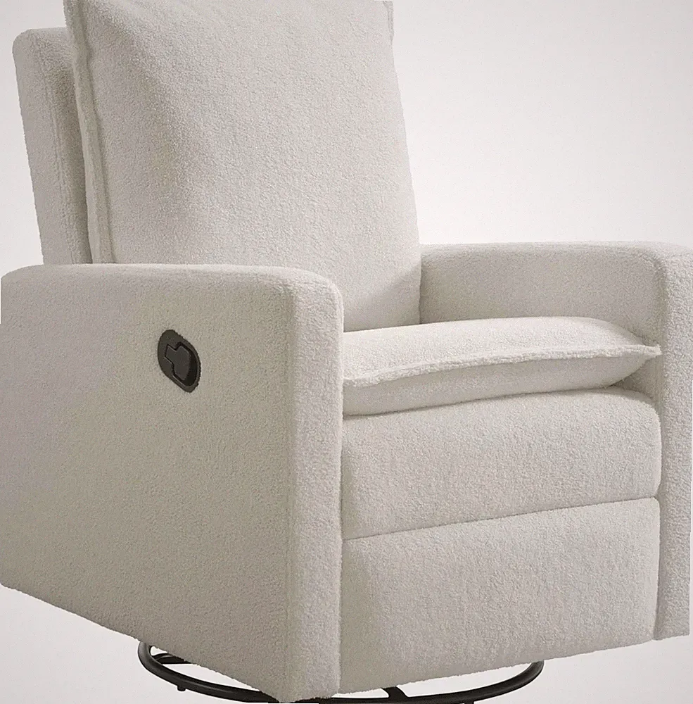 Uptown Upholstered Glider Recliner Rocking Chair 360° Swivel for Nursery and Liv
